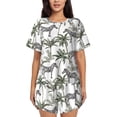 thumbnail image 1 of Sikiie Palm Trees Zebra Womens Pajama Sets Short Sleeve Top With Pants Sleepwear 2 Piece Lounge SetX-Large, 1 of 6