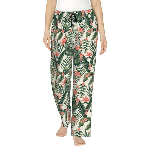 Sikiie Palm Trees and Tropical Women’s Ultra-Soft Comfy Lounge Pants Sleepwear Comfy Lounge Pants Drawstring Sleep Bottoms with PocketsLarge