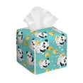 thumbnail image 1 of Sikiie Panda Bathing In The Bath Leather Tissue Box Cover Square, tissue box holder - 5.2”x5.2”x5.2”, 1 of 7