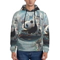 thumbnail image 1 of Sikiie Panda In Futuristic City Men's Hoodie, Essentials Hoodie, Sweatshirt, Pullover Hooded Sweatshirt for Men-Small, 1 of 7