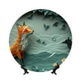 thumbnail image 1 of Sikiie Paper Fox Crow Fantasy Bone China Decorative Plate Personality Ceramic Dinner Plate Crafts Decorative Ceramic Decorative Plate -6in, 1 of 6
