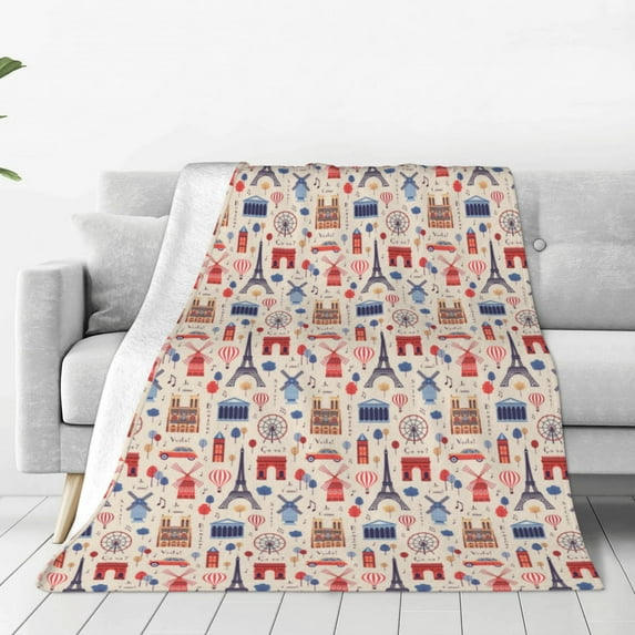Sikiie Paris Ultra-Soft Micro flannel Blanket Luxury All Seasons Warm Blanket for Bedding Sofa and Travel (4 sizes)-40"x30"