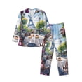 thumbnail image 1 of Sikiie Parisian Cafe With Eiffel Mens Pajama Set, Soft Warm Long Sleeve Sleepwear, Cozy Button-Down Pjs for Men-Large, 1 of 7
