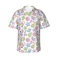 thumbnail image 1 of Sikiie Pastel Christmas Cookies Print Men's Hawaiian Shirt, Summer Beach Button Pocket Short Sleeve T-Shirt,X-Large, 1 of 7