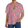 thumbnail image 1 of Sikiie Pastel Christmas Trees on Pink Men's Cuban Shirt, Hawaiian Shirts, Business Casual Button Down Shirts, Short Sleeve Shirt-3X-Large, 1 of 5