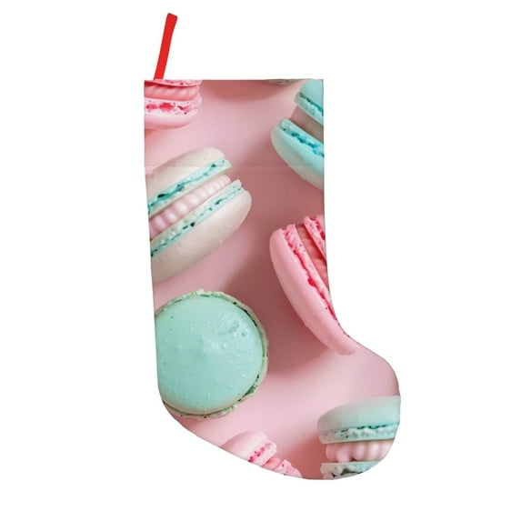 Sikiie Pastel Macarons Delight Christmas Stockings,18 Inches Christmas Stockings Xmas Hanging Stockings for Family Christmas Decorations & Gifts
