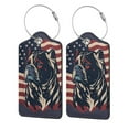 thumbnail image 1 of Sikiie Patriotic Bulldog Art Luggage Tag for Suitcase Leather Baggage Tag with Stainless Steel Loop Privacy Cover for Women Men Girls-4 PCS, 1 of 5