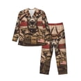 thumbnail image 1 of Sikiie Patriotic Deer Soldier Salute Mens Pajama Set, Soft Warm Long Sleeve Sleepwear, Cozy Button-Down Pjs for Men-Large, 1 of 7