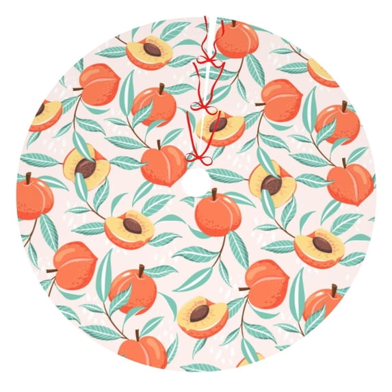 Sikiie Peach 30-48 inches {designName} Print Christmas Tree Skirt Snowman Xmas Tree Skirt with Edge Christmas Decorations for Holiday Party48"