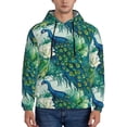 thumbnail image 1 of Sikiie Peacock And Flowers Men's Hoodie, Essentials Hoodie, Sweatshirt, Pullover Hooded Sweatshirt for Men-Small, 1 of 7