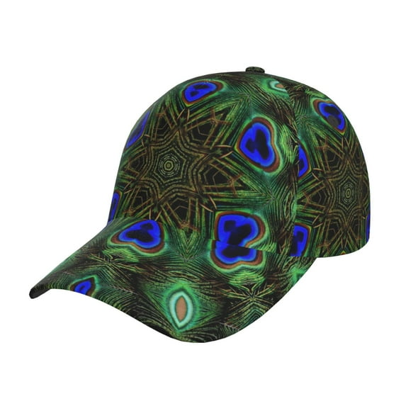 Sikiie Peacock Feathers Unisex Vintage Washed Unstructured Baseball Cap Soft Cap Adjustable Unisex Baseball Hat Dad Hat