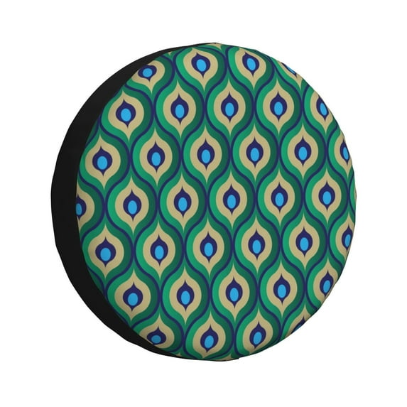 Sikiie Peacock'S Tail PVC Leather Spare Tire Wheel Cover Spare Tire Cover, for Car Truck SUV Camper Trailer Universal Fit(14-17in)-15 inch