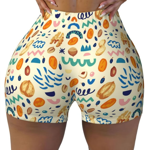Sikiie Peanuts 8 Print Workout Shorts Women Scrunch Butt Gym Shorts Seamless High Waist Tummy Control Yoga Biker Athletic Shorts