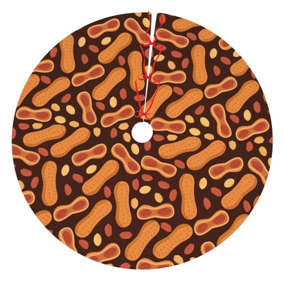 Sikiie Peanuts2 30-48 inches {designName} Print Christmas Tree Skirt Snowman Xmas Tree Skirt with Edge Christmas Decorations for Holiday Party30"