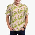 thumbnail image 1 of Sikiie Pears And Flower Print Men's Short-sleeved POLO Shirts, Button-down Shirts and T-shirts are Suitable for Vacation, Leisure and Business-Small, 1 of 6