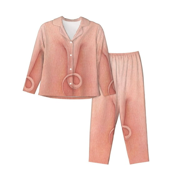 Sikiie Pig'S Tail Women's Long-Sleeve Shirt and Full-Length Bottom Pajama Set (s-xxl)-X-Large