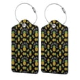 thumbnail image 1 of Sikiie Pineapple Luggage Tag for Suitcase Leather Baggage Tag with Stainless Steel Loop Privacy Cover for Women Men Girls-2 PCS, 1 of 5
