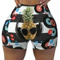 thumbnail image 1 of Sikiie Pineapple With Black Glasses Print Workout Shorts Women Scrunch Butt Gym Shorts Seamless High Waist Tummy Control Yoga Biker Athletic Shorts, 1 of 5