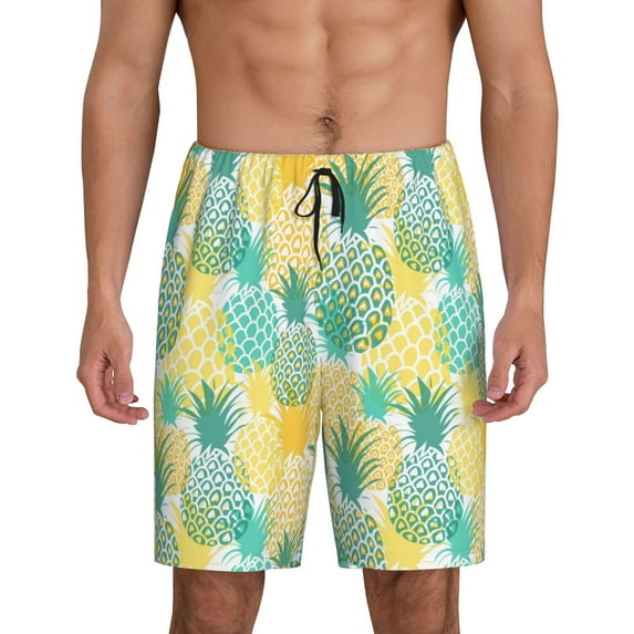 Sikiie Pineapples1 Mens Pajama Shorts, Lightweight Lounge Pant with Pockets Soft Sleep Pj Shorts for MenX-Large