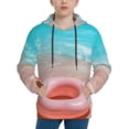thumbnail image 1 of Sikiie Pink Float Ring On Beach Youth Hoodie Sweatshirt Pullover Hooded Classic Casual Essentials Hoodiefor Boys Girls Kids -Large, 1 of 6
