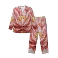 thumbnail image 1 of Sikiie Pink Lotus Mens Pajama Set, Soft Warm Long Sleeve Sleepwear, Cozy Button-Down Pjs for Men-Large, 1 of 7