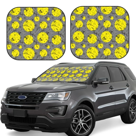 Sikiie Pirate Skulls Print Foldable Car Windshield Sun Visor, Car Window Sunshade Suitable for Sedan, SUV and Truck Car Accessories-Large