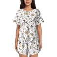 thumbnail image 1 of Sikiie Pirate skulls Print Womens Pajama Sets Short Sleeve Top With Pants Sleepwear 2 Piece Lounge Set-Large, 1 of 6