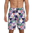thumbnail image 1 of Sikiie Plaid Flamingo Mens Pajama Shorts, Lightweight Lounge Pant with Pockets Soft Sleep Pj Shorts for MenLarge, 1 of 6