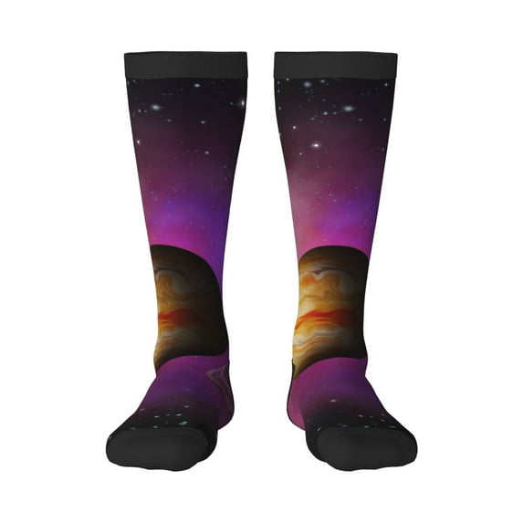 Sikiie Planets And Stars Knee Socks, High Socks Long Stretchy Sock Women Knee High Stocking, Long Socks for Women