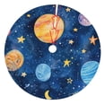 thumbnail image 1 of Sikiie Planets And Stars1 30-48 inches {designName} Print Christmas Tree Skirt Snowman Xmas Tree Skirt with Edge Christmas Decorations for Holiday Party-48", 1 of 7