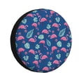 thumbnail image 1 of Sikiie Plants And Flamingos PVC Leather Spare Tire Wheel Cover Spare Tire Cover, for Car Truck SUV Camper Trailer Universal Fit(14-17in)-15 inch, 1 of 6