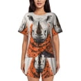 thumbnail image 1 of Sikiie Polka Dot Rhino Welcome Womens Pajama Sets Short Sleeve Top With Pants Sleepwear 2 Piece Lounge Set-XX-Large, 1 of 6