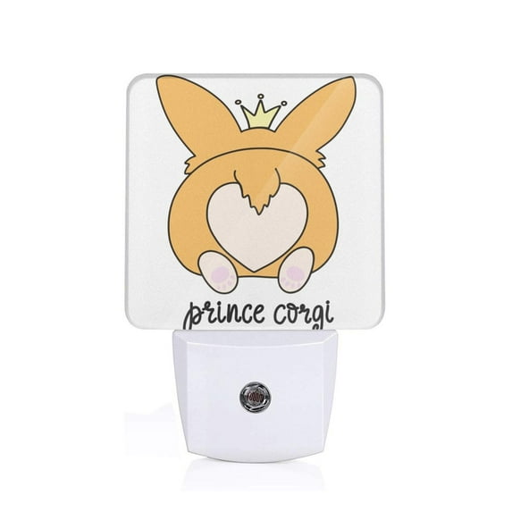 Sikiie Prince Corgi Dog Led Night Light, Warm White,Cool White Lights for Bathroom,Hallway,Bedroom, Kids Room-US