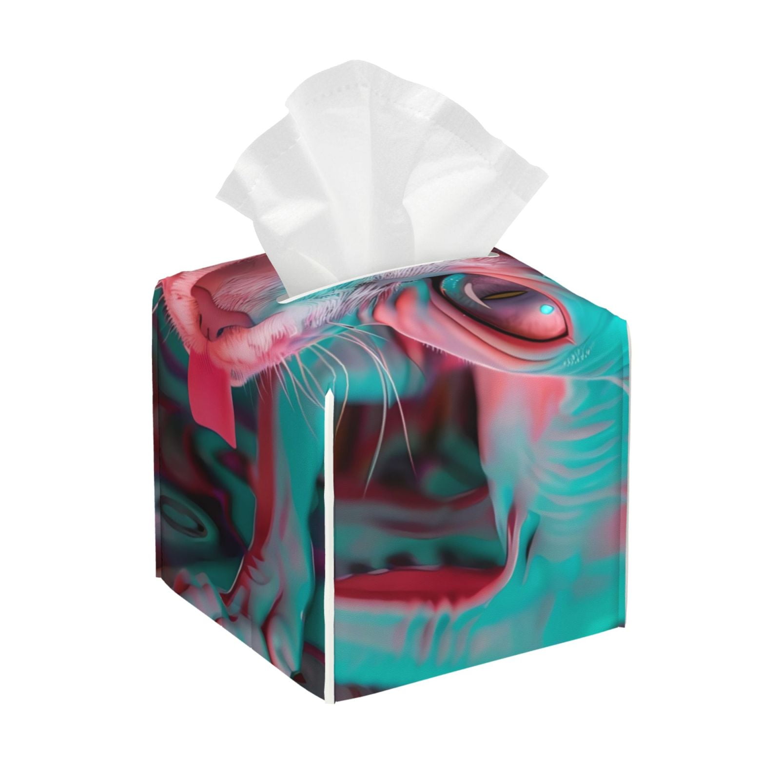Sikiie Psychedelic Hairless Cat Leather Tissue Box Cover Square, tissue ...