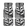 thumbnail image 1 of Sikiie Psychedelic Skull Illusion Art Car Foot Mat Set of 4 Pieces Basics Universal Fit Rubber Carpet Floor Mats For Car SUV Van & Truck, 26.8"L x 17.3"W (Front), 13"L x 17.3"W(Rear), 1 of 6