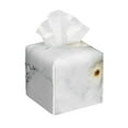 thumbnail image 1 of Sikiie Pumpkin And White Marble Leather Tissue Box Cover Square, tissue box holder, Tissue Box with Bottom Belt-5.2”x5.2”x5.2”, 1 of 7