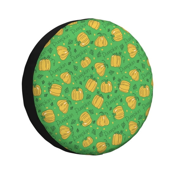 Sikiie Pumpkin Leaves PVC Leather Spare Tire Wheel Cover Spare Tire Cover, for Car Truck SUV Camper Trailer Universal Fit(14-17in)-15 inch
