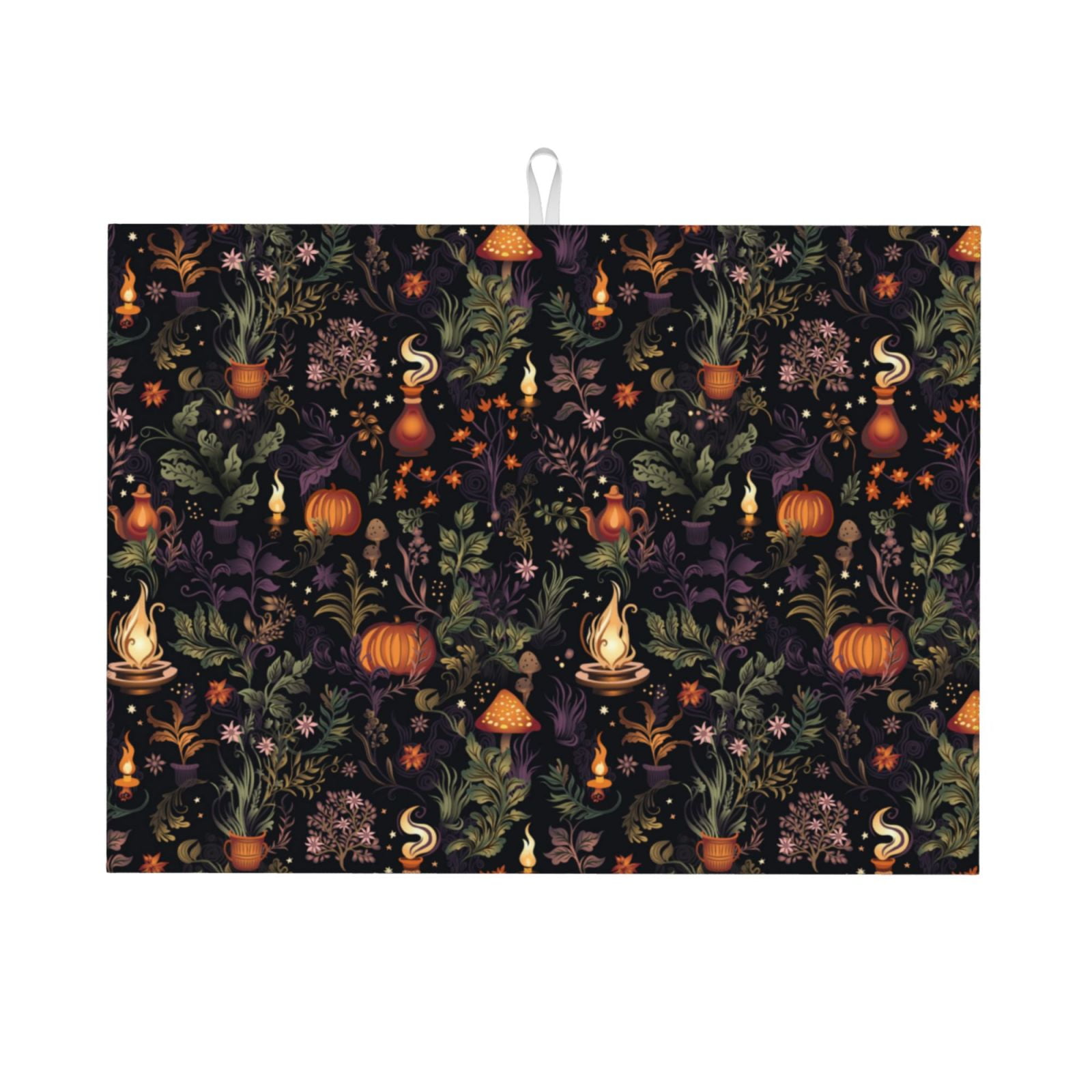 Sikiie Pumpkin Plant Garden Dish Drying Mat, Kitchen Counter Mat, Self