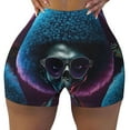 thumbnail image 1 of Sikiie Punk Style Blue Haired Skull Print Workout Shorts Women Scrunch Butt Gym Shorts Seamless High Waist Tummy Control Yoga Biker Athletic Shorts, 1 of 5