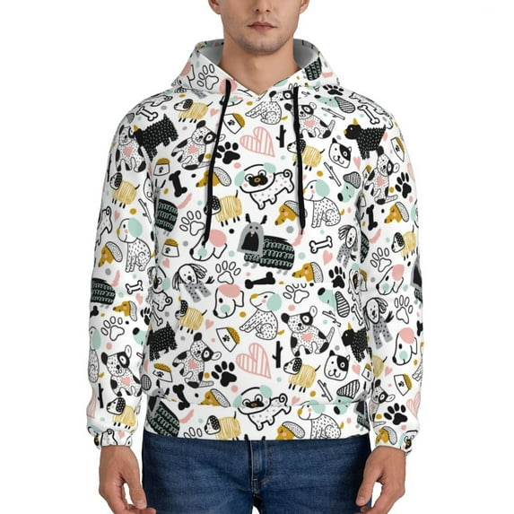 Sikiie Puppy Men's Hoodie, Essentials Hoodie, Sweatshirt, Pullover Hooded Sweatshirt for Men-3X-Large