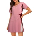 thumbnail image 1 of Sikiie Puppy Peeking Through Pink Print Women's Short-sleeved Nightdress, Round Neck Pullover Nightdress Pajamas Summer Home Wear, 1 of 6