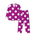 thumbnail image 1 of Sikiie Purlpe And White Polka Dot Mens Pajama Set, Soft Warm Long Sleeve Sleepwear, Cozy Button-Down Pjs for Men-Large, 1 of 7