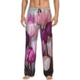 thumbnail image 1 of Sikiie Purple And Pink Tulip Bouquet Pajama Pants Men, PJ Bottoms, Sleep & Lounge Pants-Medium, 1 of 6