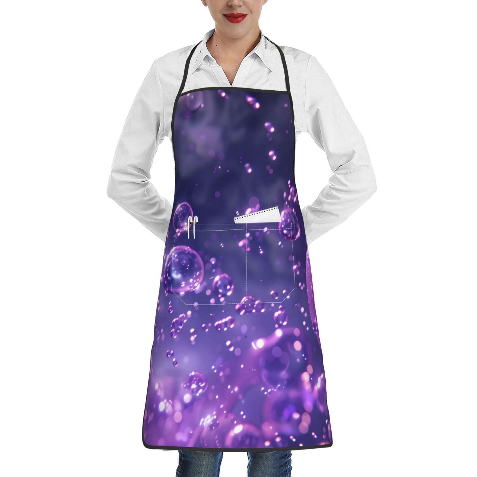 Sikiie Purple Bubble Abstract Art Aprons for Kitchen Cooking Aprons ...