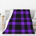 thumbnail image 1 of Sikiie Purple Buffalo Plaid Cozy Flannel Fleece Throw Blanket: Lightweight & Thick for All Seasons - Perfect for Women, Men, & Kids"80"x60", 1 of 6
