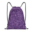 thumbnail image 1 of Sikiie Purple Glitter Drawstring Backpack Drawstring Bags, Draw String Back Bag for Sports, Gym, Travel, Swimming, Beach-Small, 1 of 6