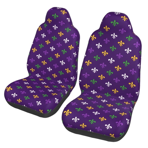 Sikiie Purple Mardi Gras Car Seat Protector 2 Pack Car Seat Cushion Mat, Car Seat Covers for SUV, Truck, Van