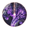 thumbnail image 1 of Sikiie Purple Pattern White Tiger Nativity Christmas Tree Skirt, Jesus Christian Winter Holiday Tree Mat Decoration(30-48IN)48", 1 of 6