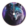 thumbnail image 1 of Sikiie Purple Sky Wolf Nativity Christmas Tree Skirt, Jesus Christian Winter Holiday Tree Mat Decoration(30-48IN)36", 1 of 6