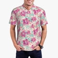 thumbnail image 1 of Sikiie Purple Watercolor Flowers Print Men's Short-sleeved POLO Shirts, Button-down Shirts and T-shirts are Suitable for Vacation, Leisure and Business-4X-Large, 1 of 6